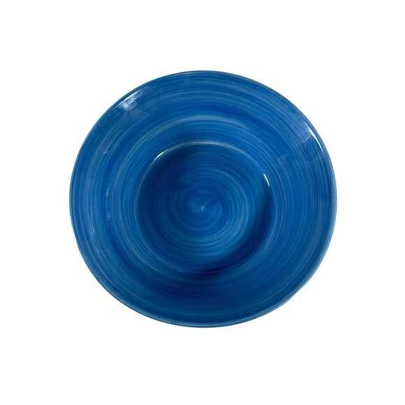 Gibson Everyday Blue Swirl Hand Painted Serving Bowl 8 7/8" Diameter - Picture 6 of 9